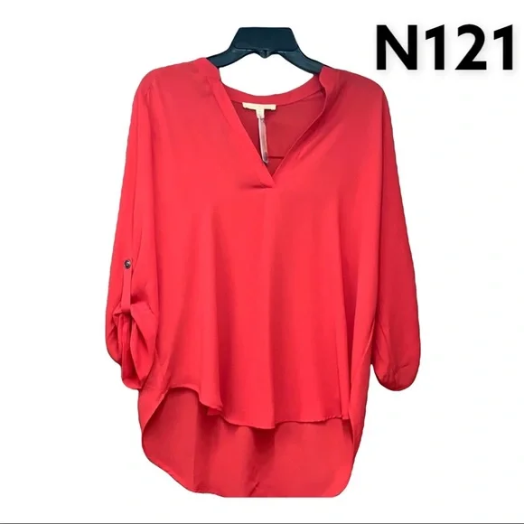 SzM Gibson Latimer Red V-Neck Top NWT - Picture 1 of 7